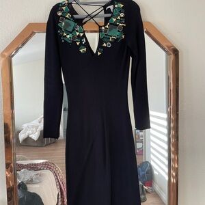 DvF Dress with Green Embellishments